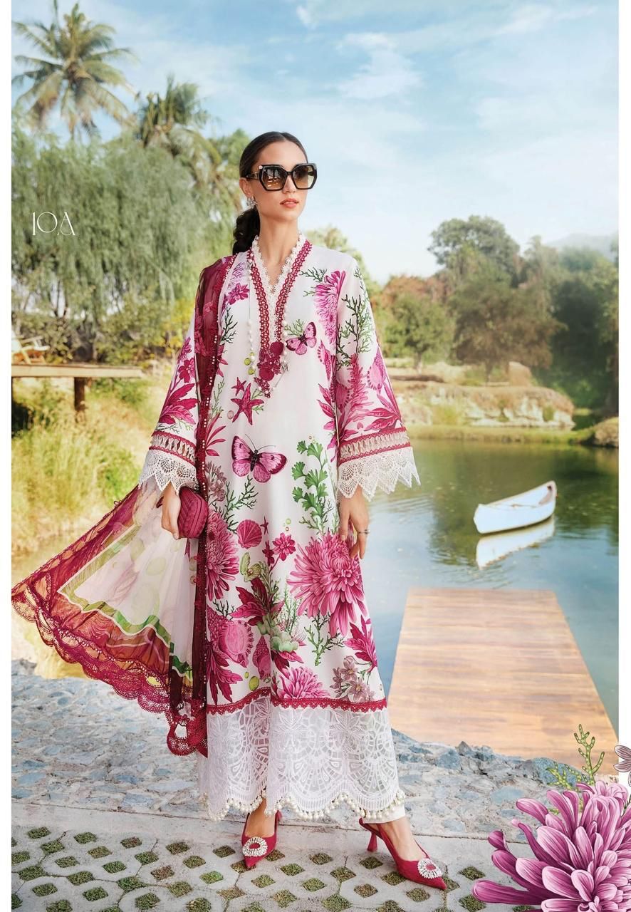 Unstitched MARIA B M PRINT LAWN COLLECTION 2025 ZJ-03