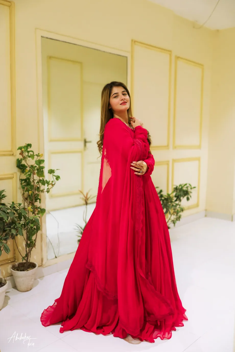 SOLID PINK LONG FLAIR ANARKALI SET WITH DUPATTA